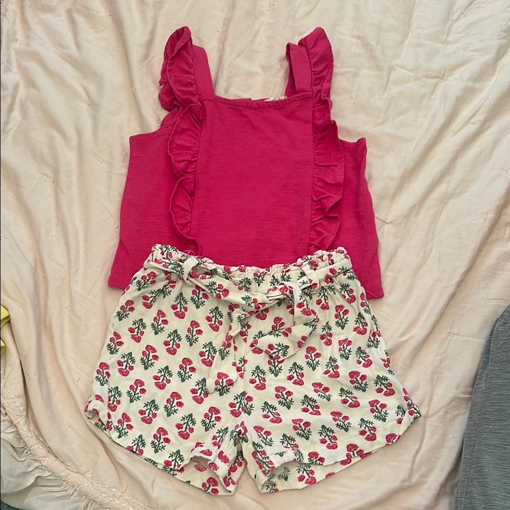 Jessica Simpson Pink Top and Floral Shorts Set